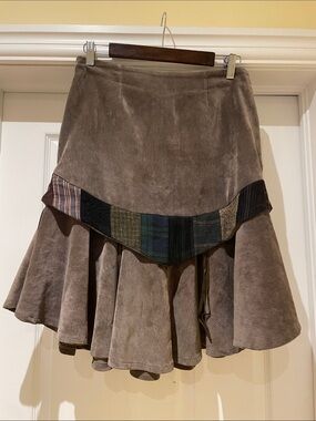 Myco Ana Patchwork Corduroy Trumpet Skirt Artsy Boho S-M